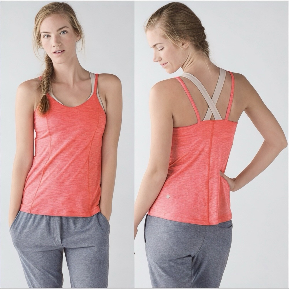 lululemon athletica Coral Tank with Beige Straps